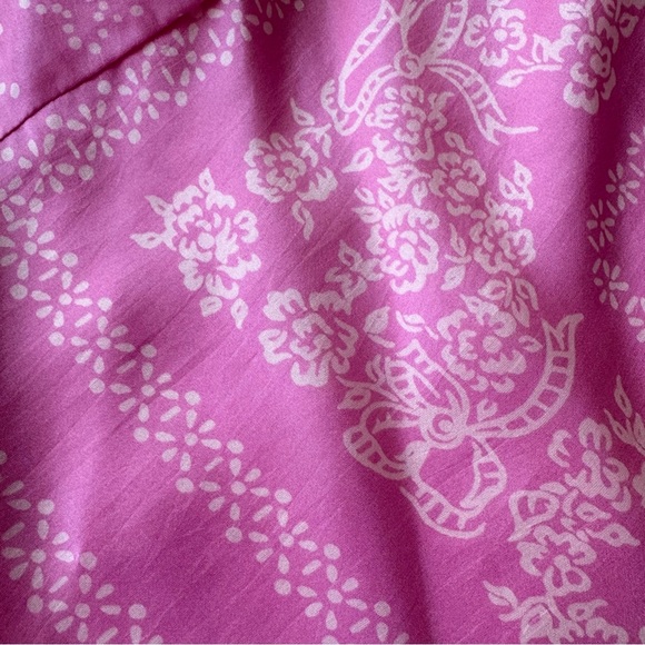 LoveShackFancy Raja Pink Silk Lace Trim Slip Mini Dress size S - Picture 10 of 12